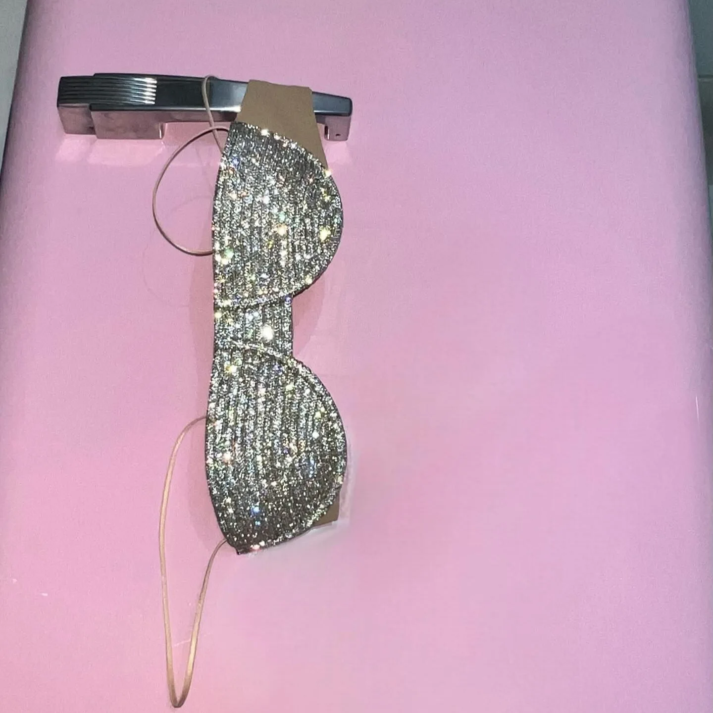 2024 summer US new fashion diamond sexy underwear long hollow halter chest chain personality tops