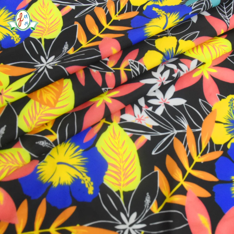 Hot selling customized color good stretch 17 Spandex 83 Recycle Polyester  Spandex  Fabric for swimwear