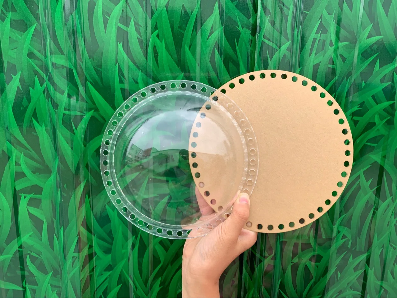 Acrylic Bottom Bags Transparent Cover Space Dome Handmade Bag Material Crochet Bag