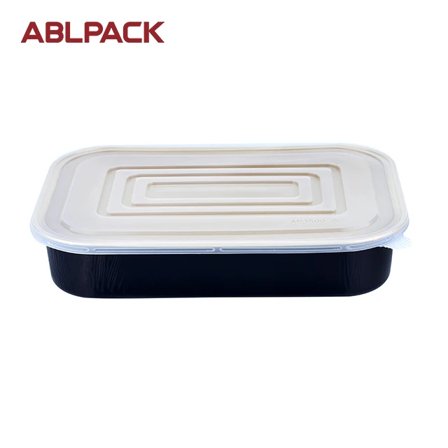 Поставщик ABL PACK для супермаркетов одноразовая упаковка замороженного мяса морепродуктов 3500 мл поднос из алюминиевой фольги с крышкой домашних животных