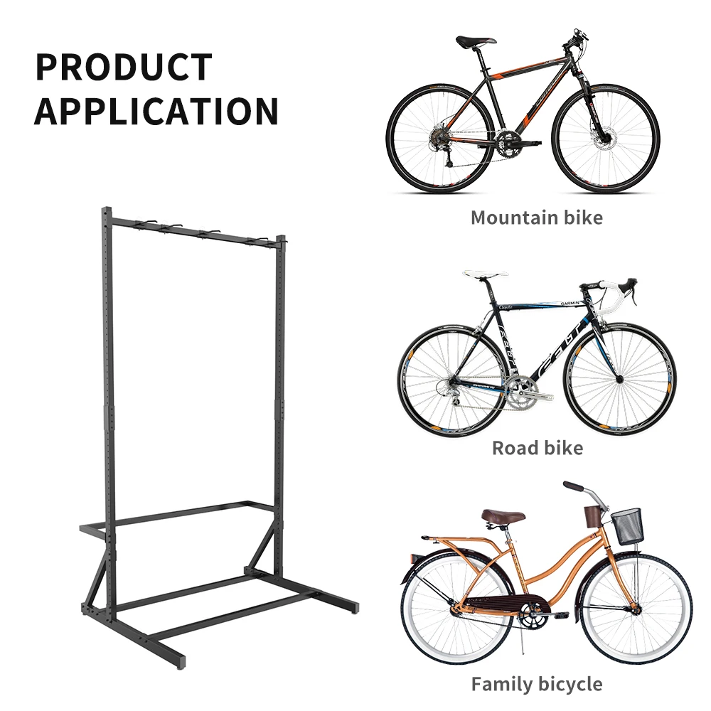 Indoor Garage Metal Floor Standing Bike Storage Display Stand Bicycle Organizer Rack