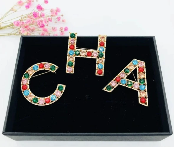 Hot Selling Fashion Luxury Famous Brand Designer Jewelry Gold Plated Double G CC Designer Brooch For Women