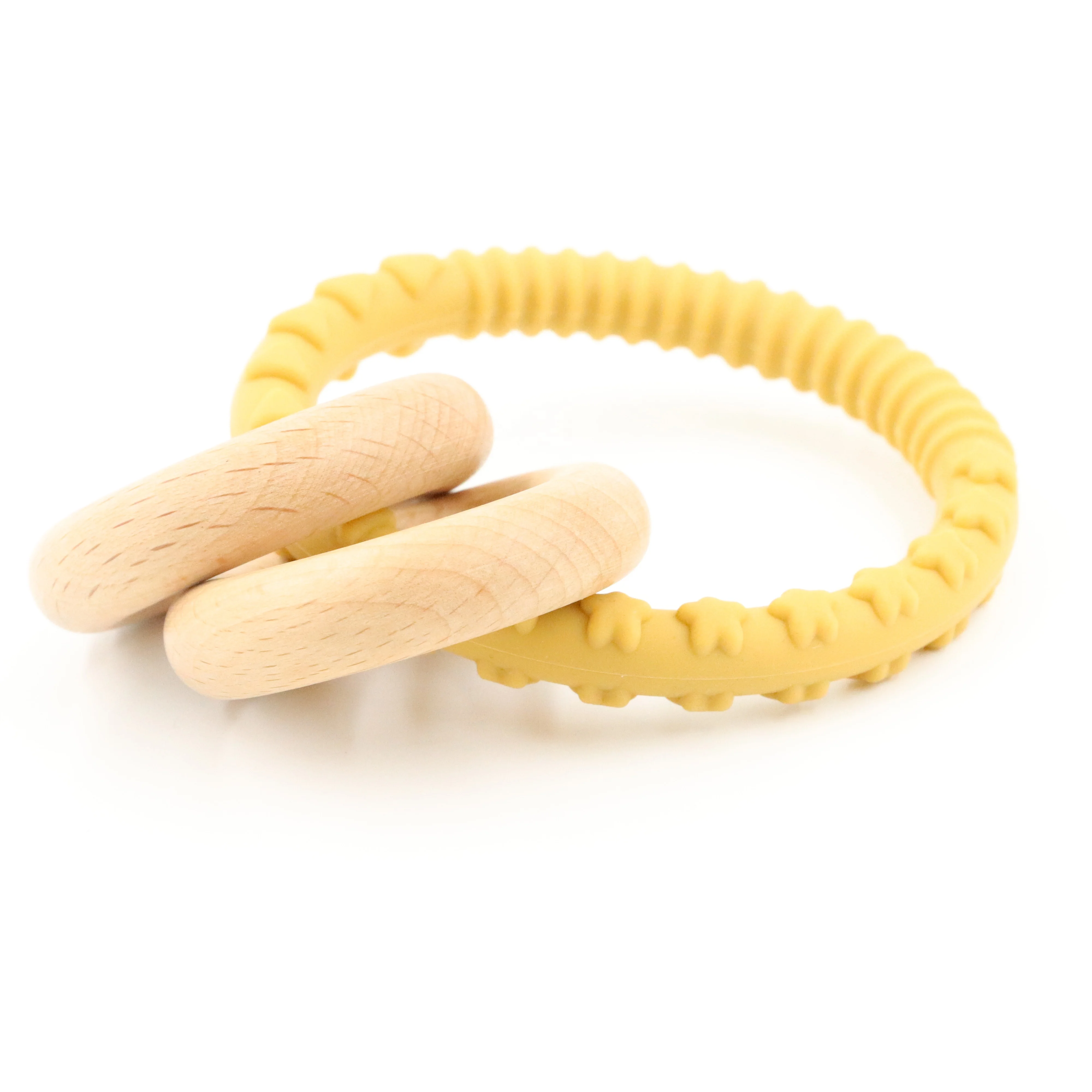 Натуральное большое деревянное кольцо, детская погремушка, экологически чистое Силиконовое детское кольцо-прорезыватель, погремушка