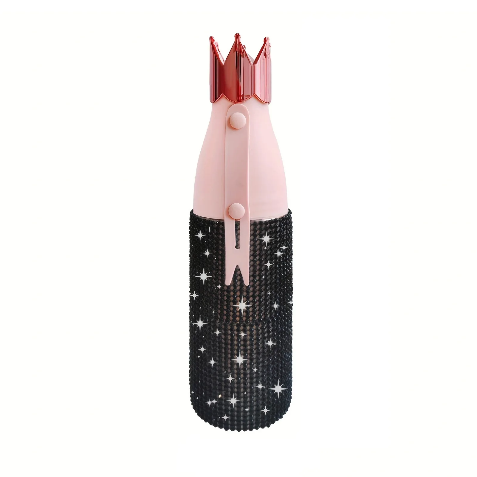 DD2753 Crown Stainless Steel Insulated Flask Diamond Bling Straight Women Girls Bottle Rhinestone Thermos Cup