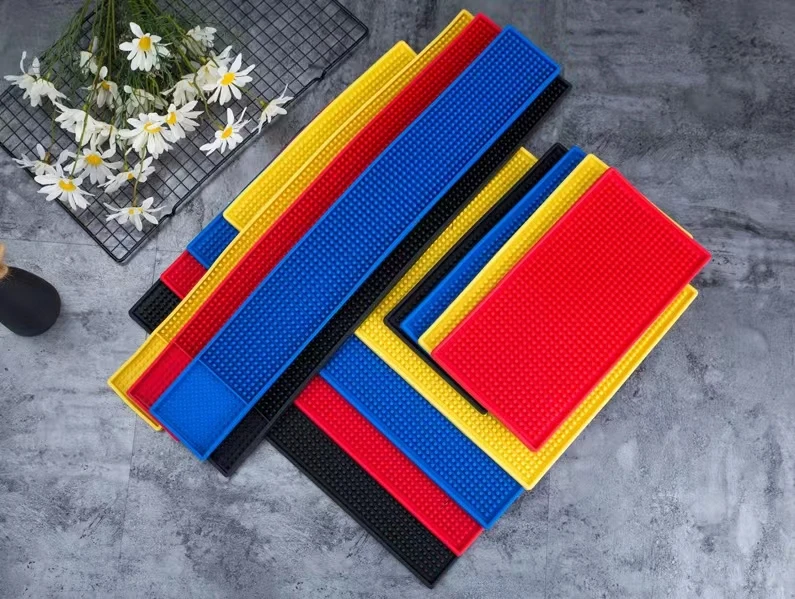 Hot selling Custom logo PVC multi-functional bar accessories Soft Rubber Drip Runners Beer Bar Mat
