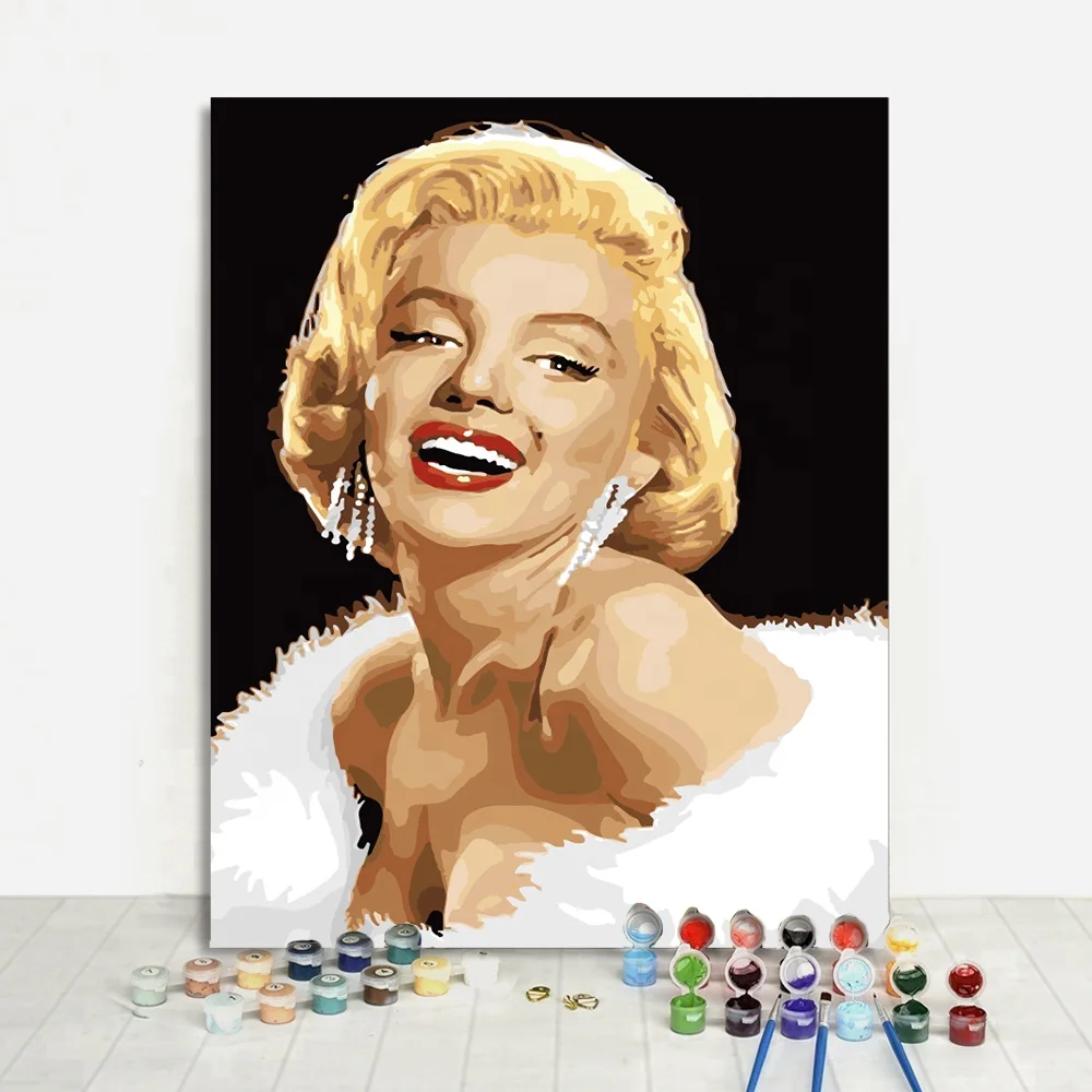 
Modern Wall Art Marilyn Monroe Portrait Painting By Numbers DIY Drawing Kit 