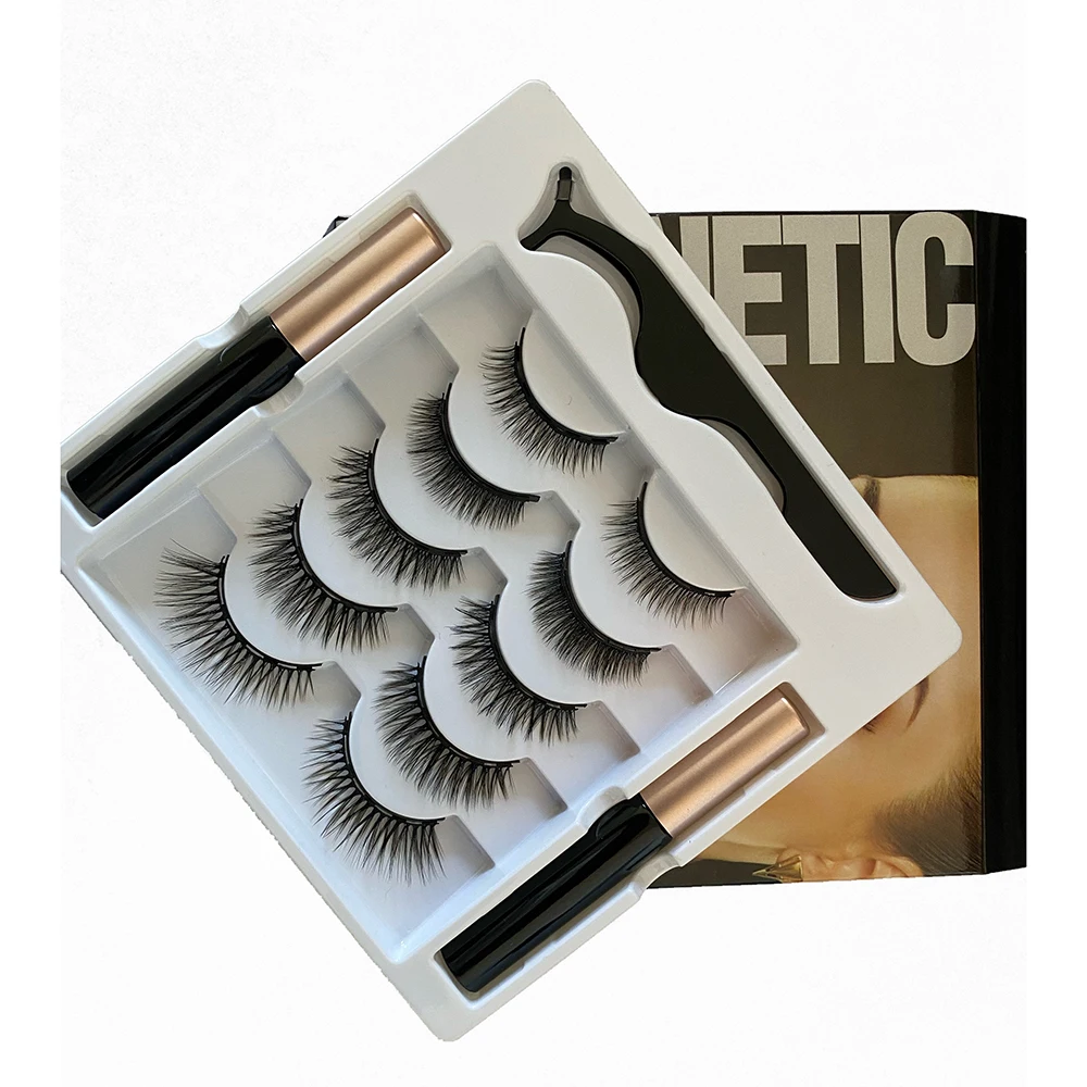 The New Listing Black Fiber Beautiful Appearance Eyelashes Magnetic for Eye