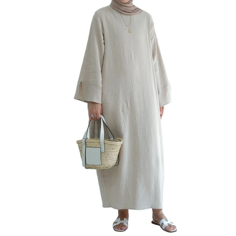 Двусторонний комплект abaya co ord jellaba для женщин скромный Бежевый Креп dubai
