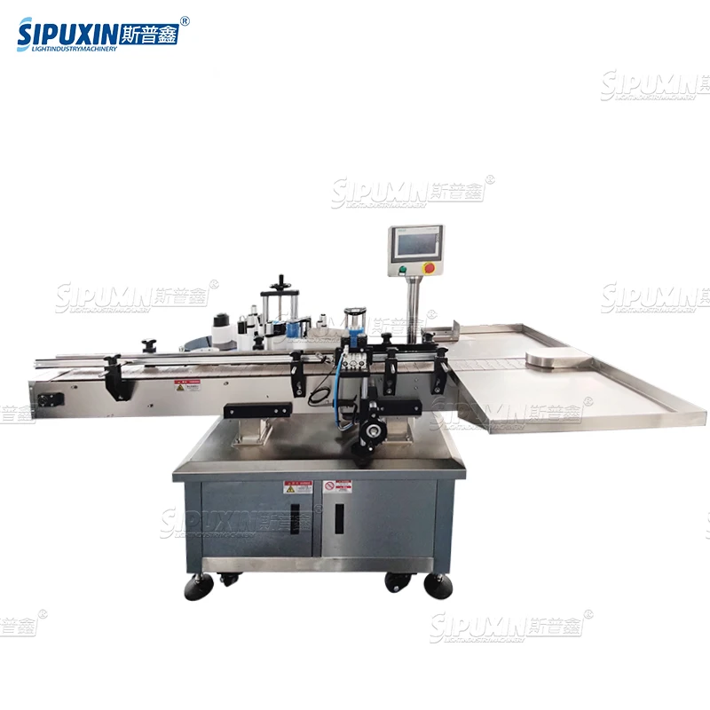 Автоматическая Плоская Круглая квадратная аппликатор Spx с горячей фольгой клейкая наклейка для бутылок двойная боковая этикетировочная машина