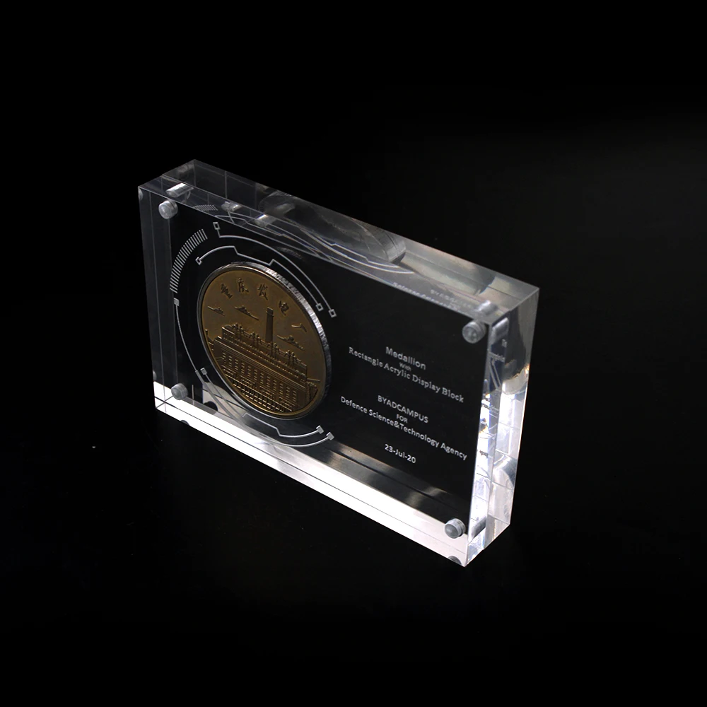 Small Acrylic Medal Display Box Transparent Coin Collection Stand Plexiglass Storage For Coin