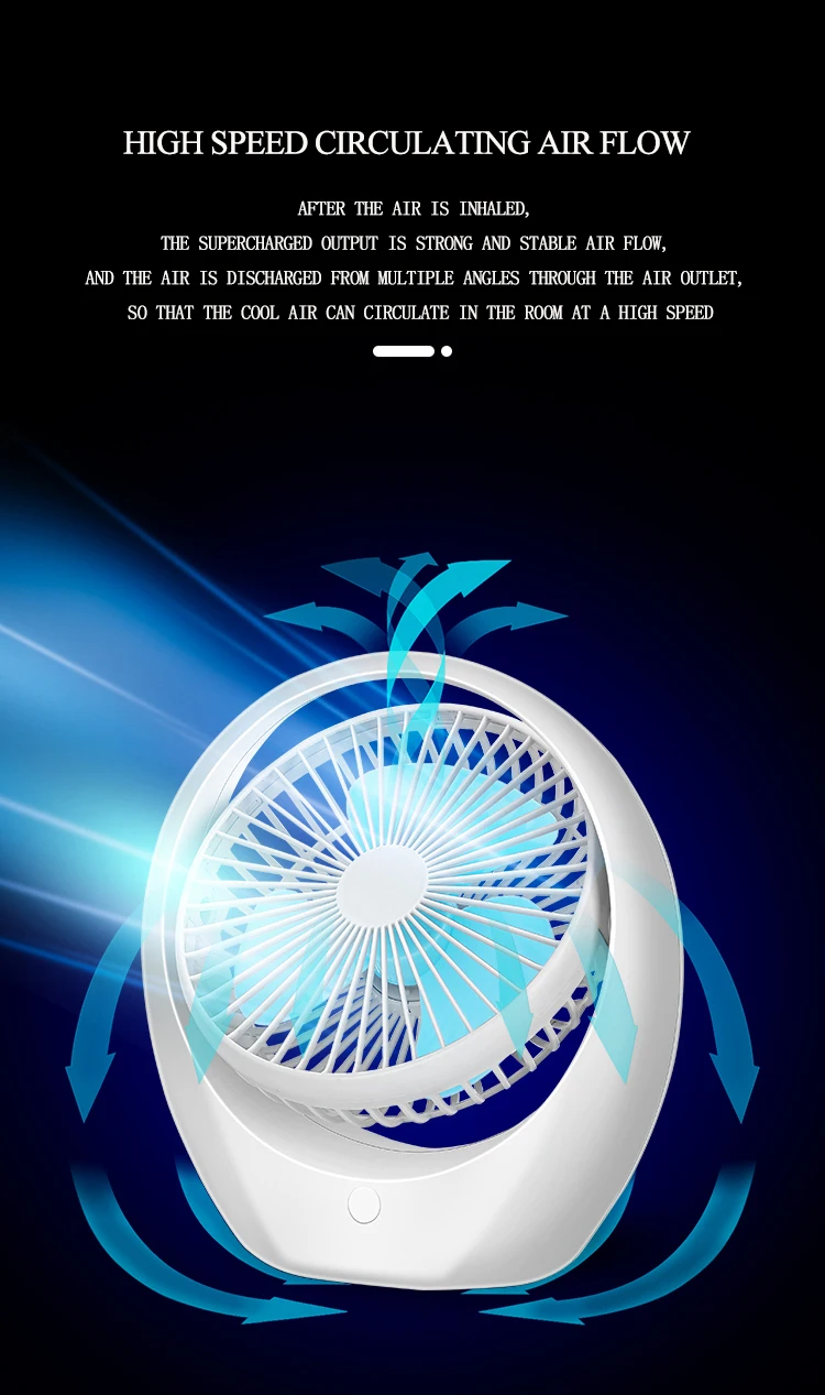 New Summer  Mini Fan USB Rechargeable Water Mist Fan With Lithium Battery Office Home Round Table Pedestal Cooling Fan