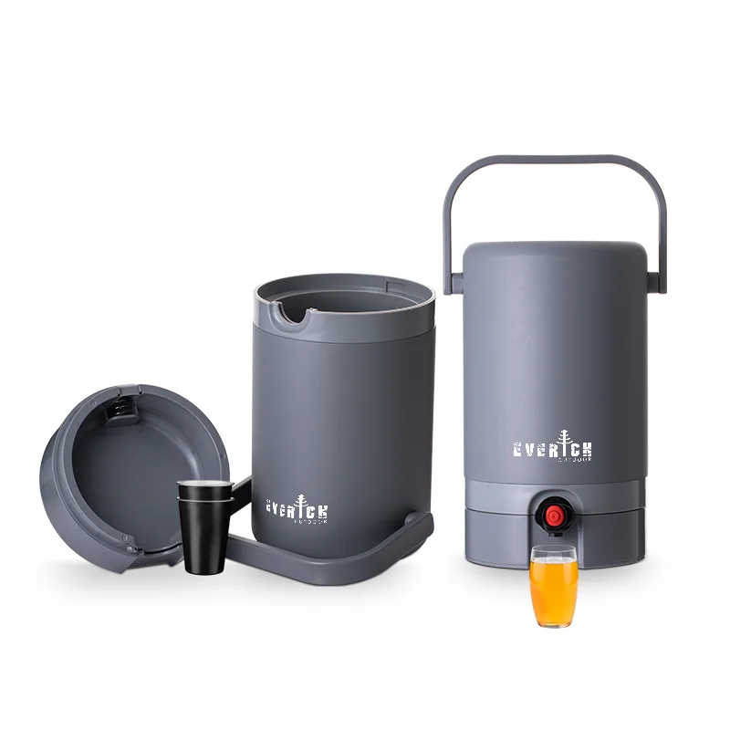 3L Insulated EVOH+PE Stainless Steel Reusable Beverage DW S/S 304 Cooler with Built-in Pocket Water Wine Jug