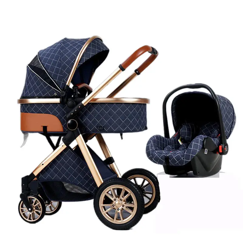 Manufacturer China Wholesale High Landscape Light Weight Baby Car Seat Stroller 3 In 1 For 0-36 Months Babies