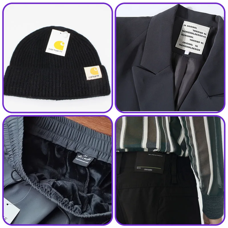 Factory weaving mechanism to create high quality brocade woven label clothing custom logo clothing label