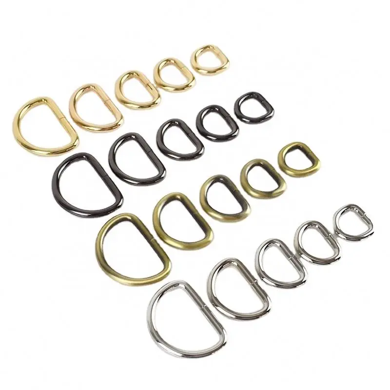 Wholesale High Quality Handle Bag Accessories Zinc Alloy Custom D-ring Buckle Colorful Metal D Ring For Handbag