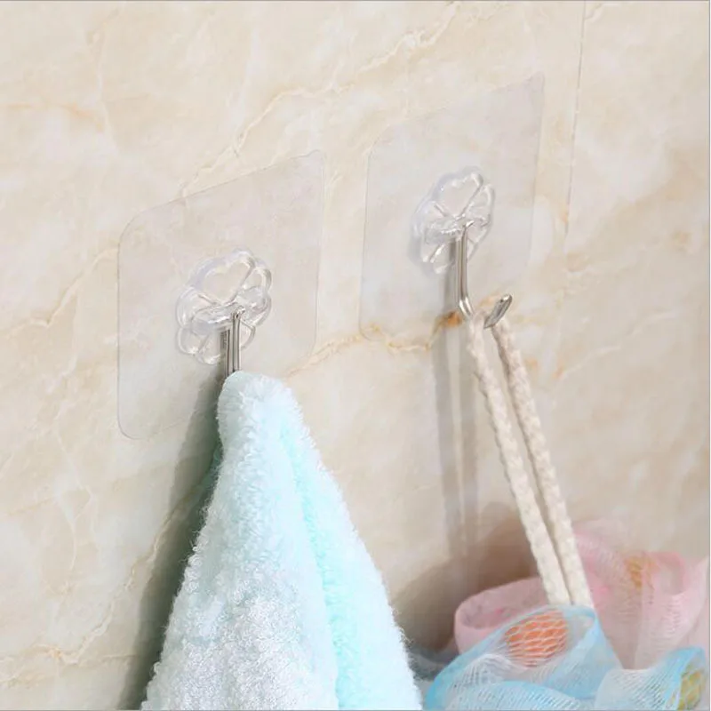 MEILV strong plastic adhesive sticker transparent wall storage sucker wall hook for bathroom and kitchen
