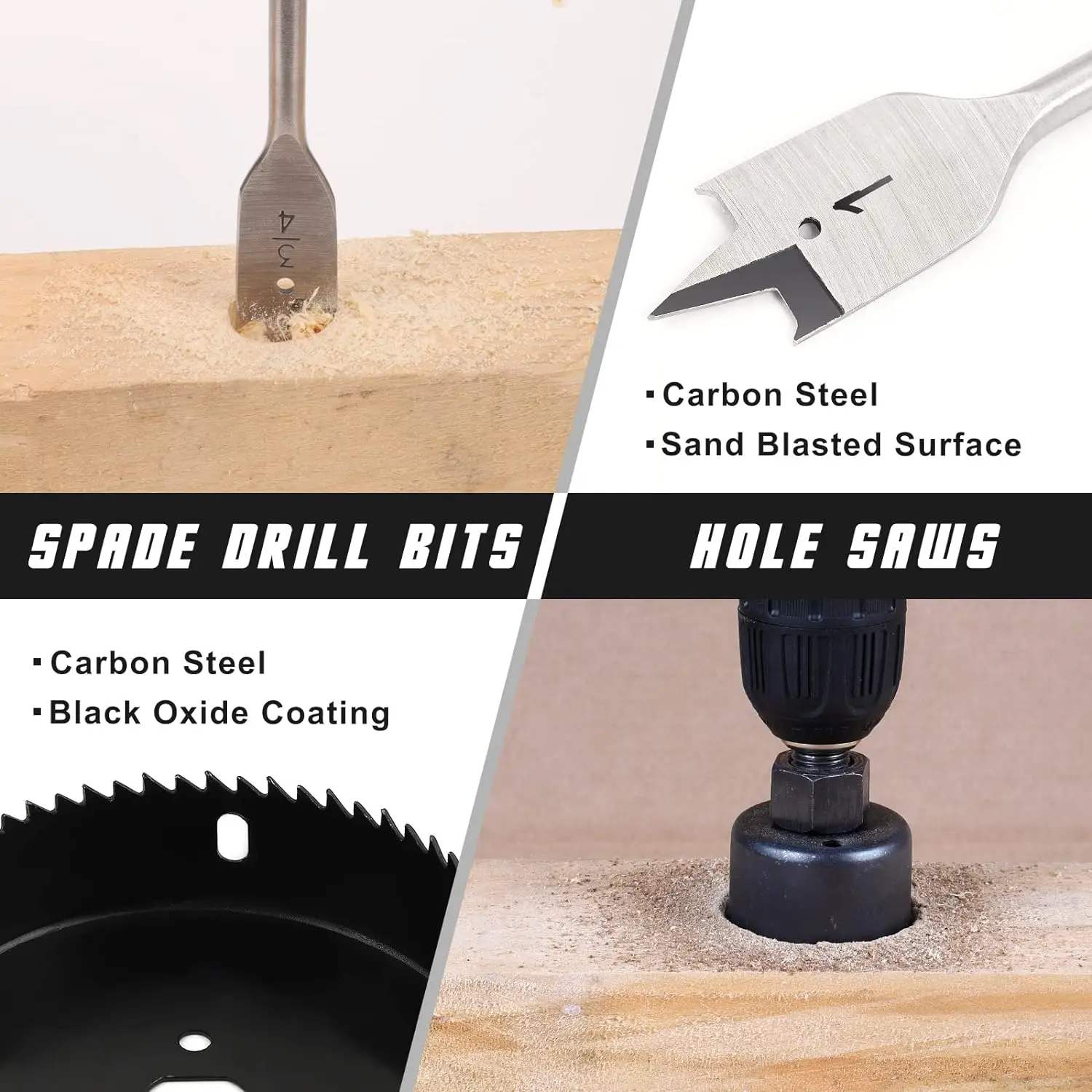 246 PCS Titanium HSS Drill Bit Kit Screwdriver Bit Kit Carry Case for Metal Masonry Wood Plastics Hole Saw Drilling