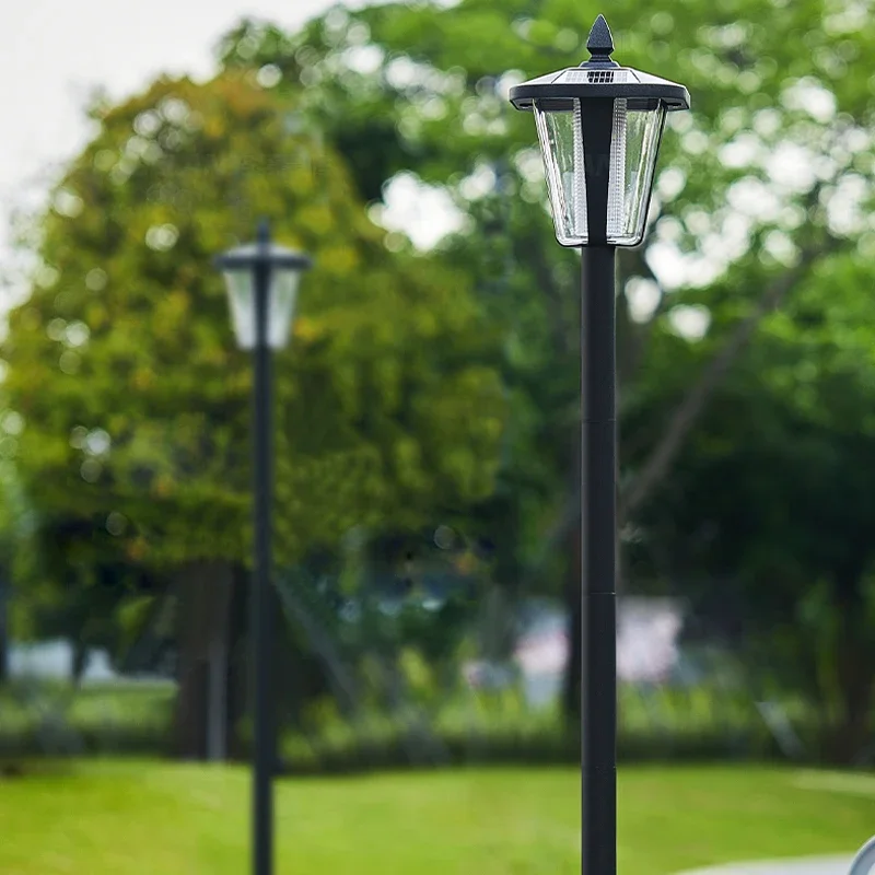 Solar Powered LED High Pole Lights Waterproof Outdoor Courtyard Street Lights for Villa Garden Landscape