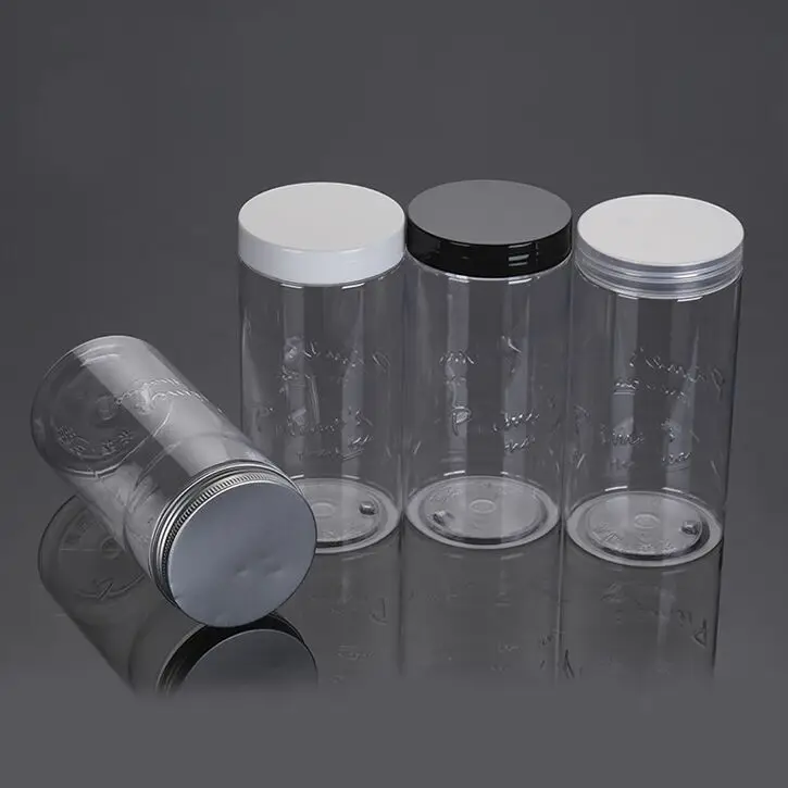16oz 500ml 12 ounce wide round mouth thick clear plastic storage bottles and pickle jars 300ml