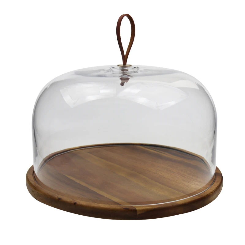 Vintage round 12 inch wood tray dessert plate bakery cake plate stand set