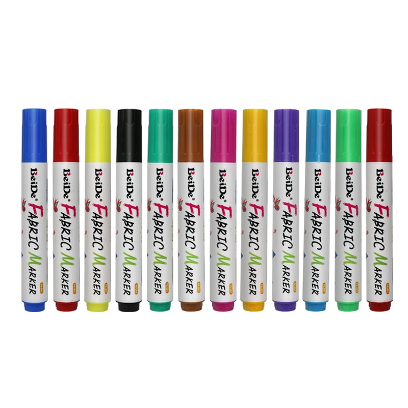 12 перманентных чернил Яркие и смелые цвета художественные тканевые маркеры для футболок одежда кроссовки джинсовая обувь Холщовая Сумка