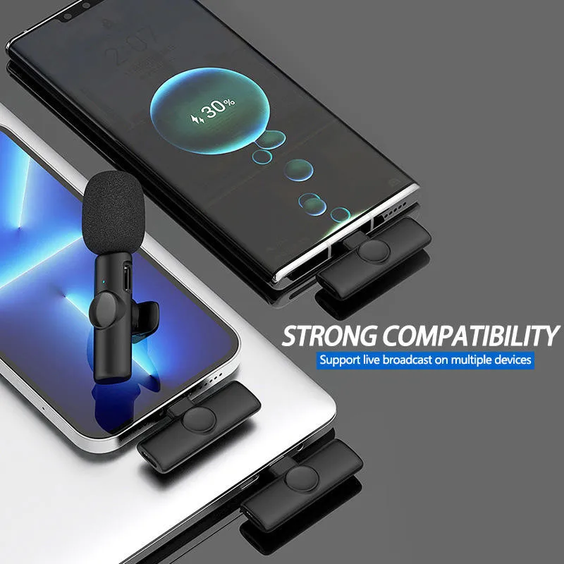 K11 Wireless Lavalier Microphone Noise Reduction 65ft Clear Radio Clip On Lapel Wireless Mic Video Recording Vlog Live Youtube