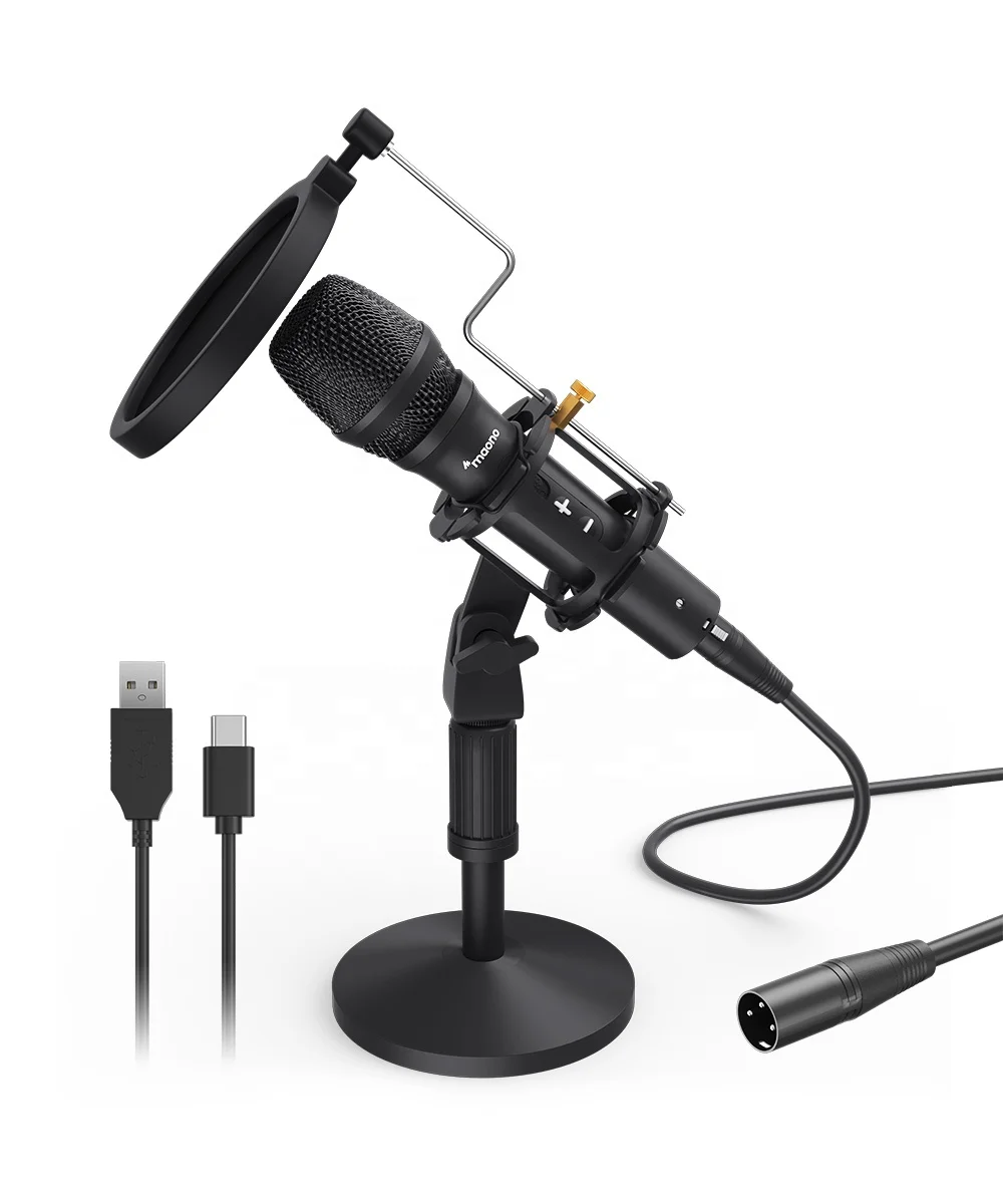 MAONO Wide Compatibility Handhold Karaoke Studio Microphone Interface De Audio XLR or USB Youtube Podcast Recording Microphone