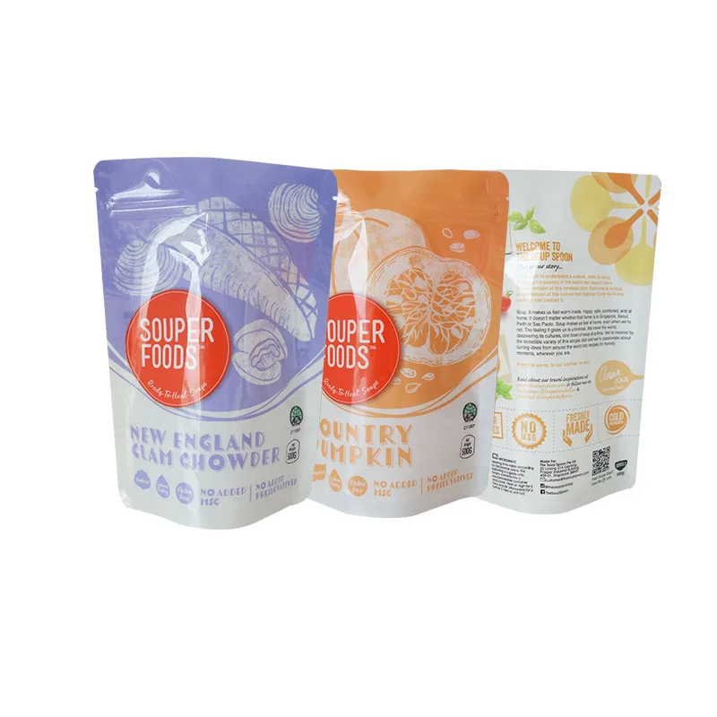 Factory Direct Sale Durable Nylon Stand up Soup Pouch Sauce Packaging Cooking Plastic Doypack Zipper Bag
