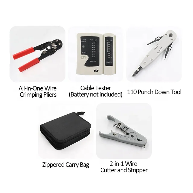 4 in 1  Lan Cable Network Hand Tools network tool kit cable tester wire stripper crimping stripping plier punch tool set