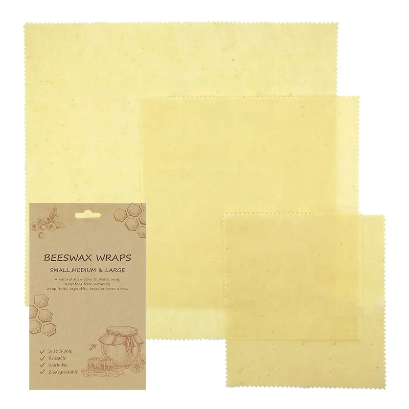Beeswax food Wraps Sustainable Biodegradable Natural Cotton Alternative Bees Wax Wraps