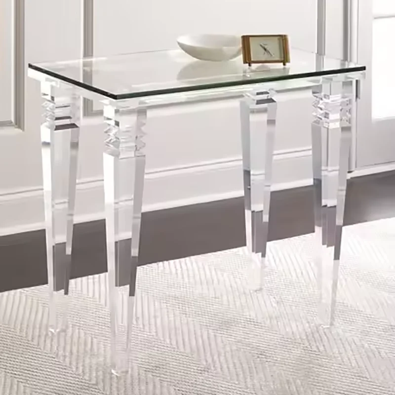 Modern Glass Tabletop Hallway Transparent Long Desk Decoration Living Room Clean Acrylic Console Table