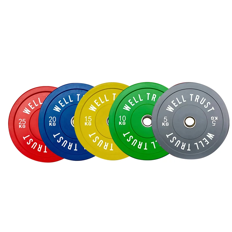 WellTrust custom bumper plates rubber weight plates used gym weight plates