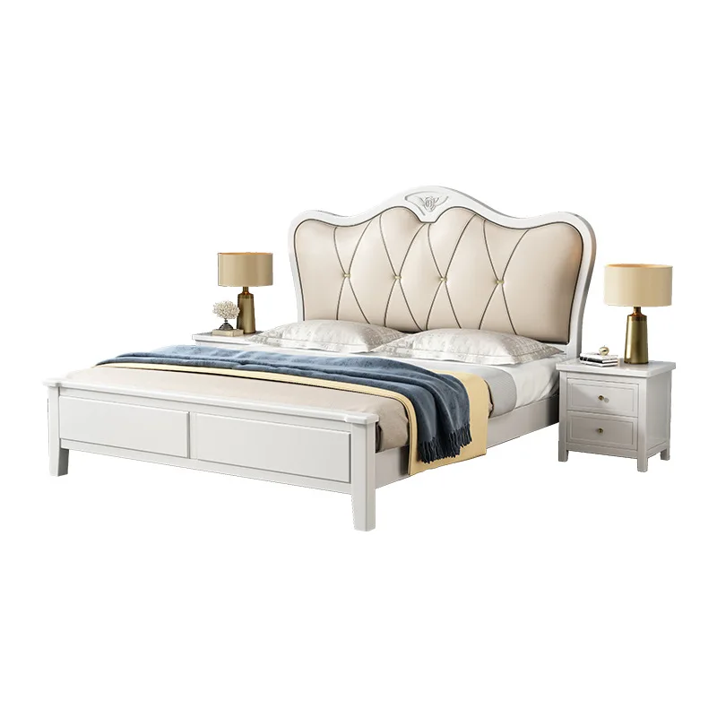 Original modern luxurious leather king size furniture frame queen princess bed