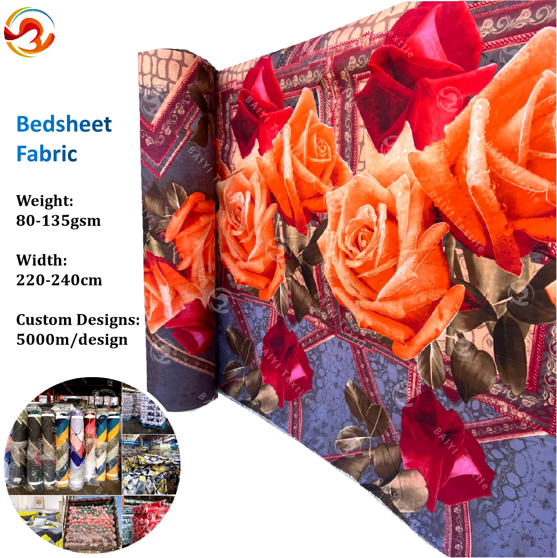 Factory Direct 100% Polyester Microfiber Woven Bed Sheet Fabric Breathable Customizable Home Textile Fabric