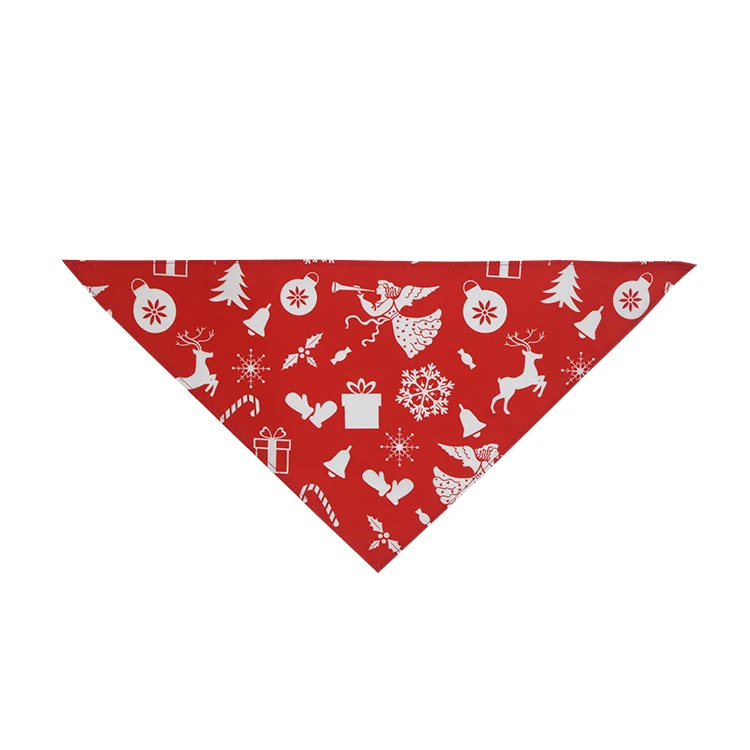 Custom Christmas Reversible Dog Bandanas Personalized Red and White Christmas Dog Bandanas With Logo