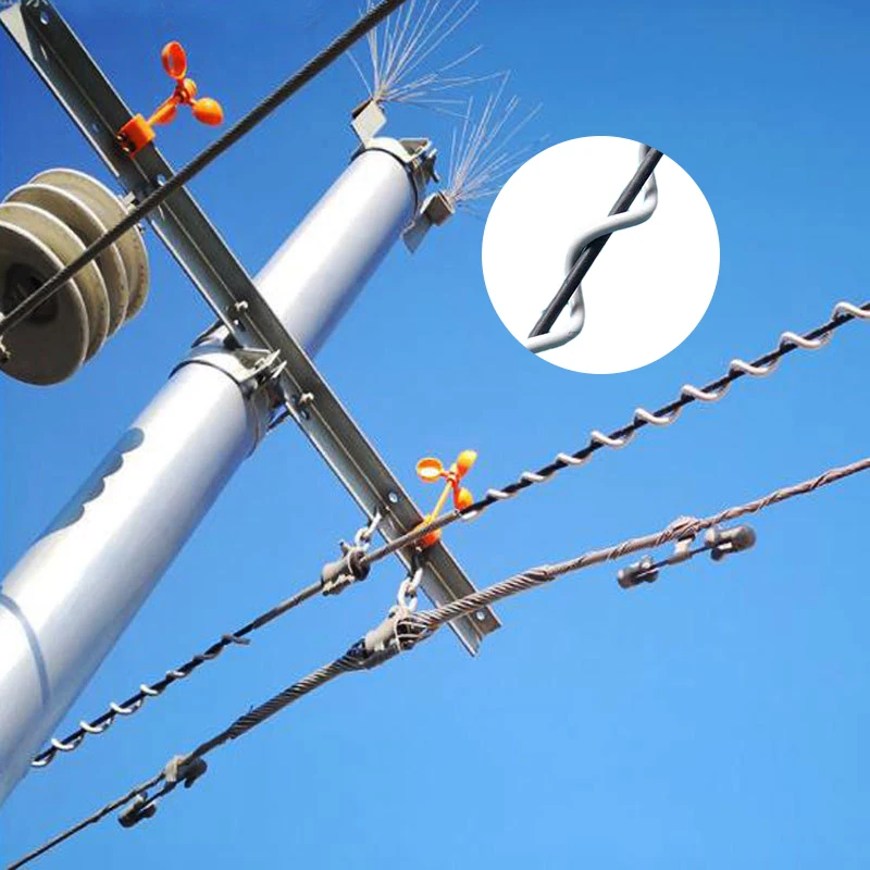 Anti vibration whip ADSS optical cable fittings, protective fittings PVC spiral shock absorber, anti vibration whip