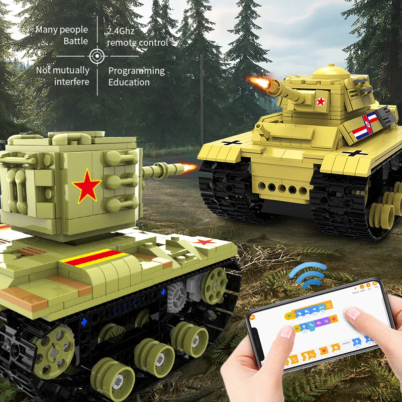 World War Ii Military Series Remote Control Building Blocks Tank Aircraft Puzzle Assembling Programming Building Blocks Toys