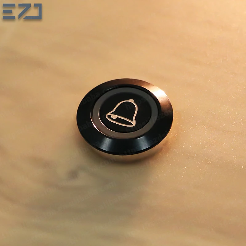 EZD Custom Clear Acrylic Walnut Wood Grain LED Light Luxury Hotel Room Number Door Sign with Doorbell