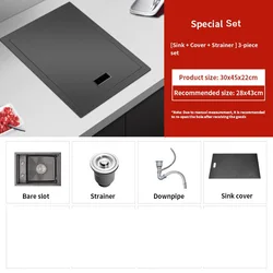 304 stainless steel hidden handmade single-slot bar counter embedded in the kitchen sink