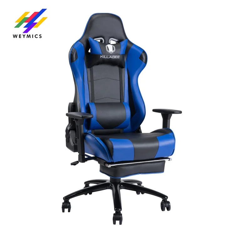 
Custom Logo Blue Swivel Gaming Chair Adjustable Racing For PC Gamer 