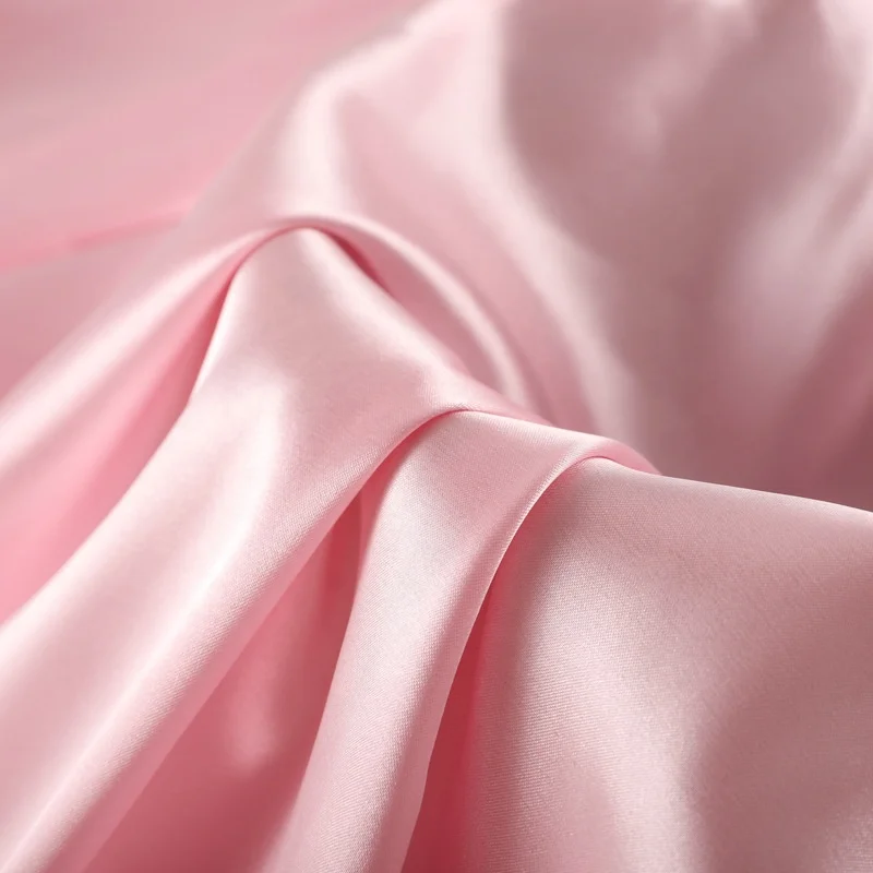 95GSM silk satin for woven polyester spandex shiny dyed telas for dress stretch satin fabric in stock