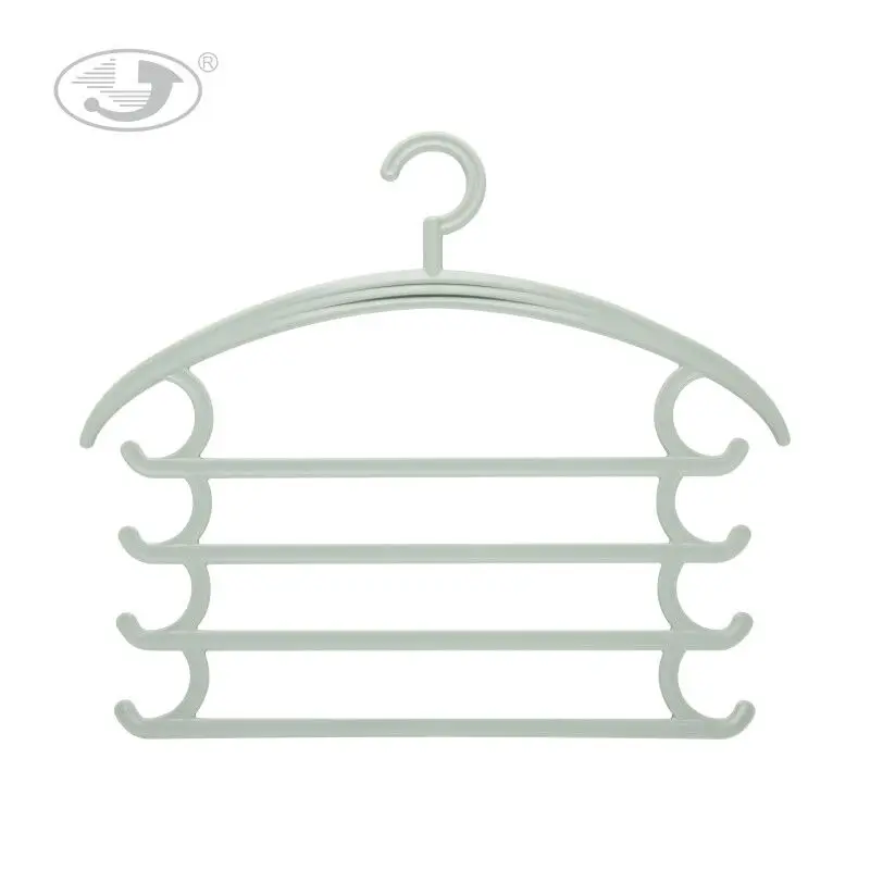 Factory direct sale Space Saving 4 Layer Plastic Scarf Towel Hanger Men Pants Hanger