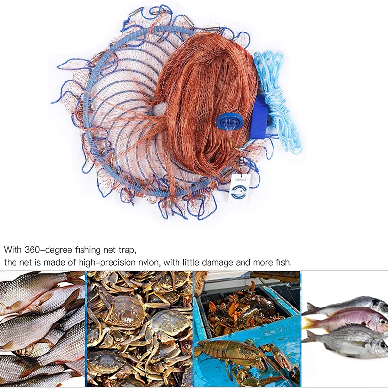 hand throwing cast net heavy duty for bait trap fish