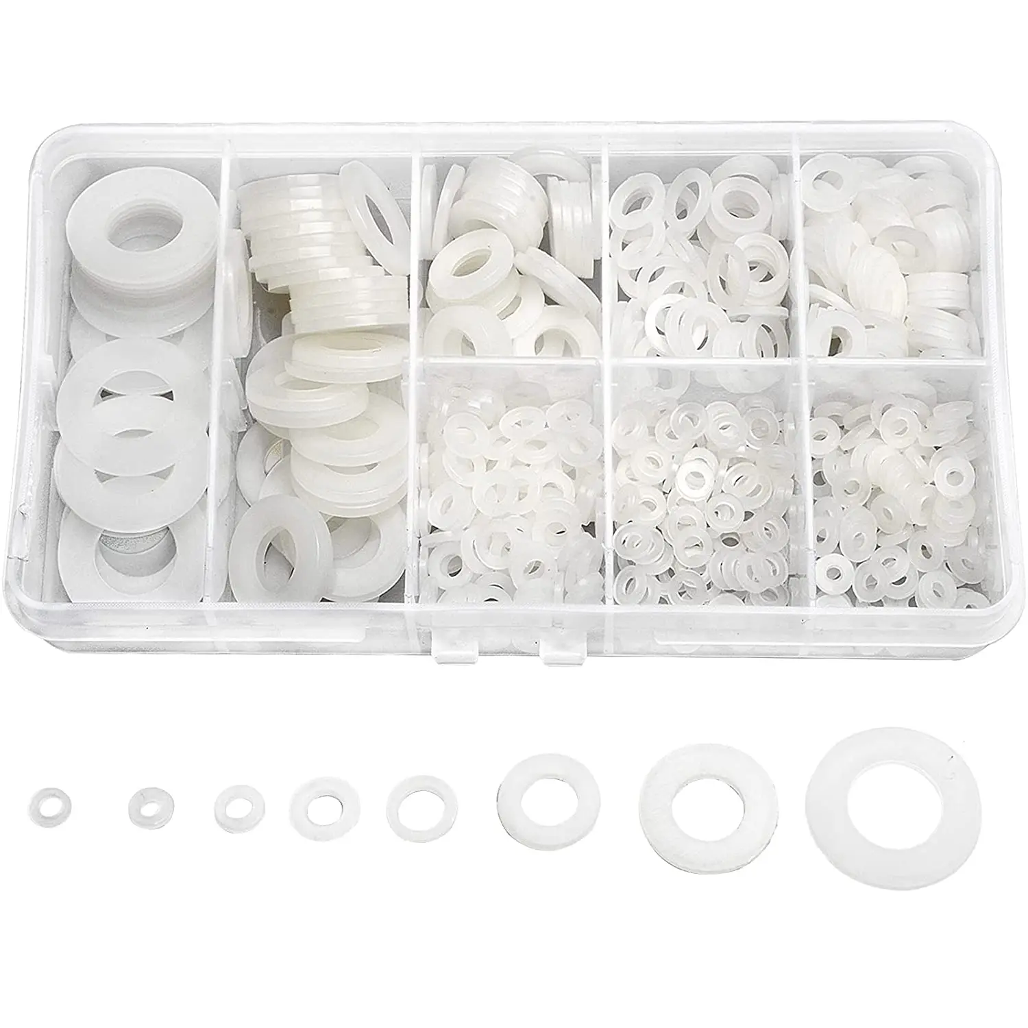 M2 M2.5 M3 M4 M5 M6 M8 M10 White Nylon Flat Washer Plastic Wahsers