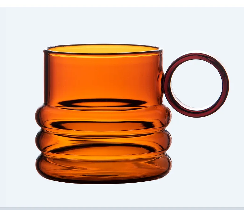 Color matching color matching stripe glass home high borosilicate creative personality juice coffee flower tea cup