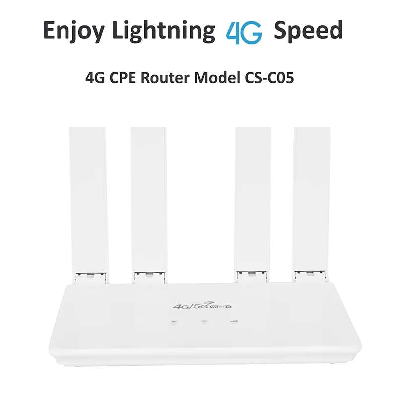 4G LTE WiFi Router with SIM Card Slot Wireless 4G CPE Modem WiFi6 Plug and Play