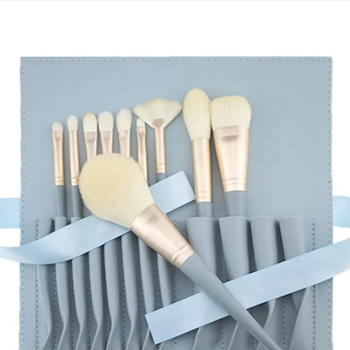 Oem/odm 10pcs Professional Eye Makeup Brush Set Eyeliner Eyeshadow Brush Set Natural Goat Synthetic Hair Makeup Wholesale