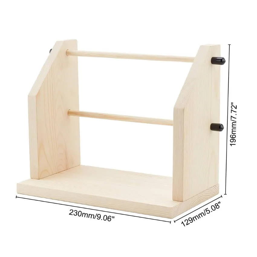 Wholesale Wooden Crochet Horizontal Yarn Spindle Feeder Double Revolving Yarn Holder