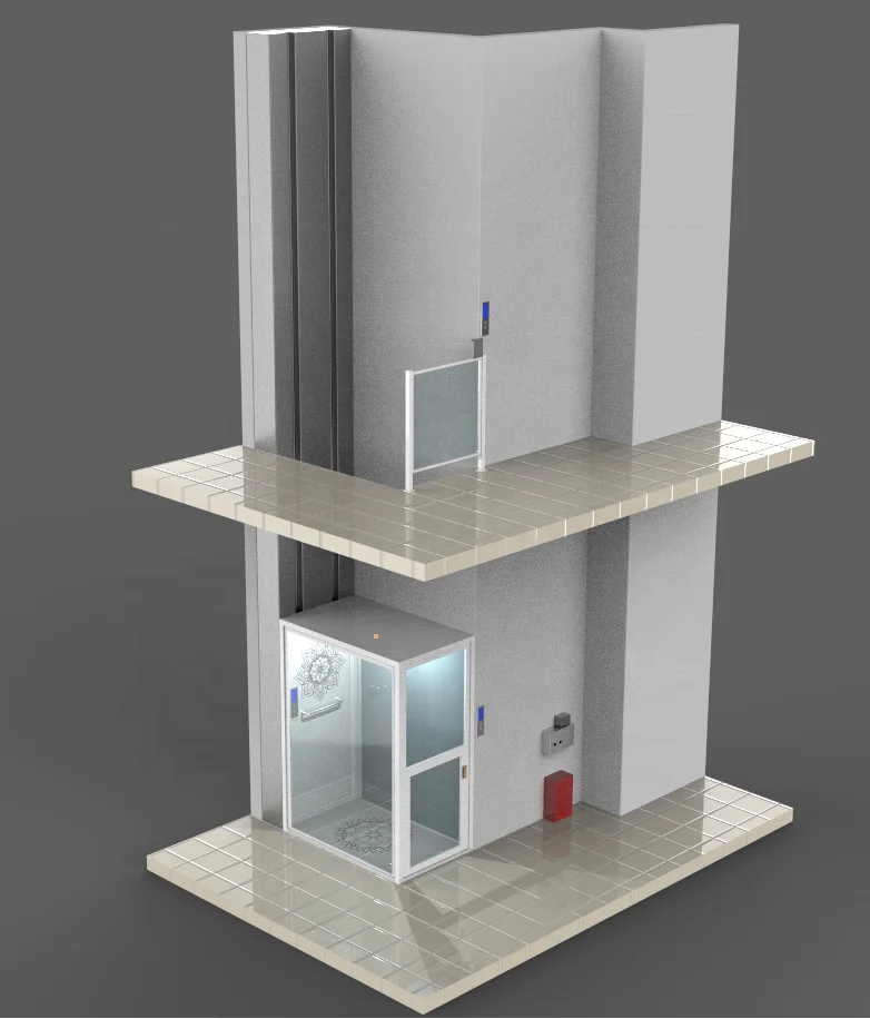 4 floors 3 stop passenger lift elevator compact home lift