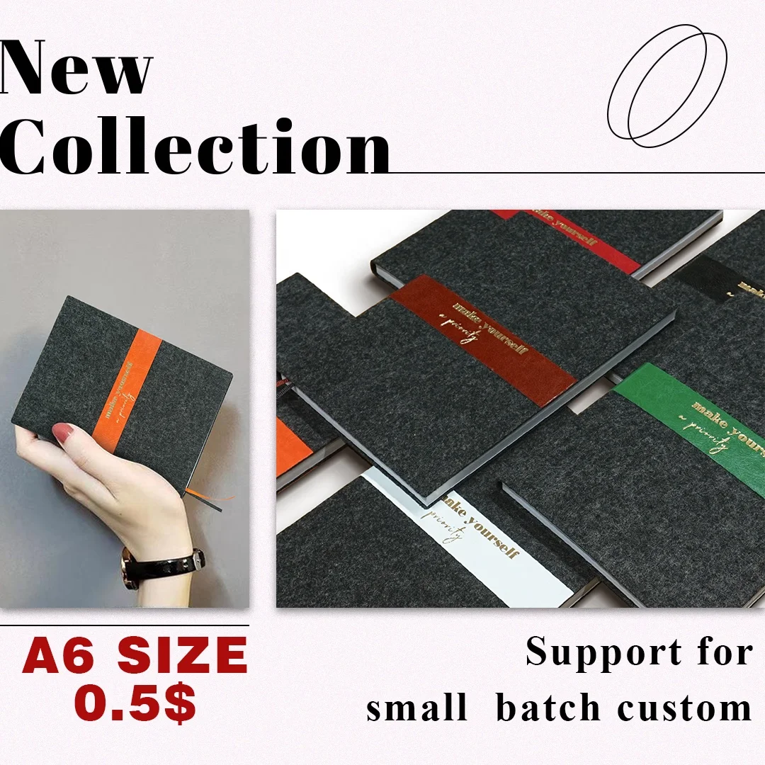 New arrival eco-friendly seed paper notebook felt fabric A4 B5 A5 A6 personalized softcover planner meeting agenda with logo